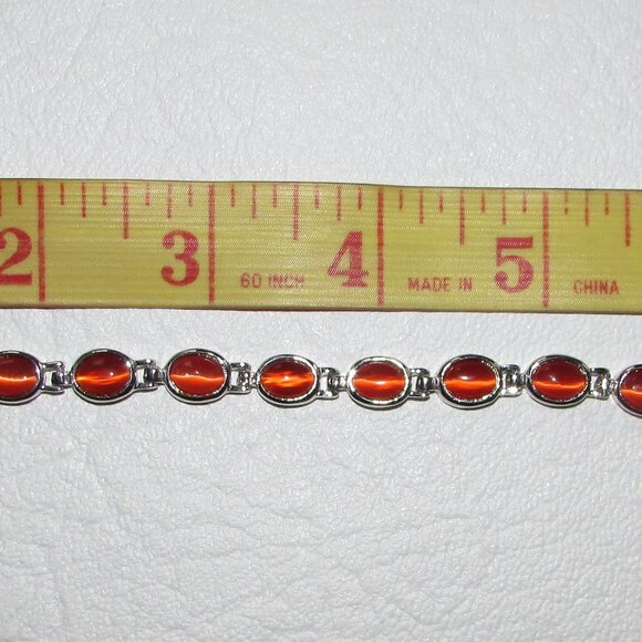 Oval Carnelian Bracelet in White Copper – NEW - Picture 4 of 6
